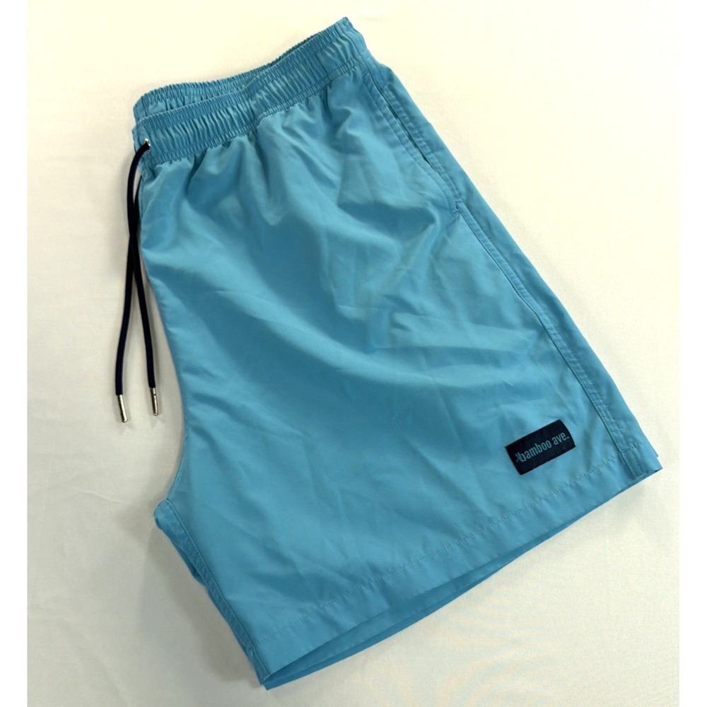 Bamboo Ave Swim Shorts Men's XXL Blue Elastic Waist Beach Trunks